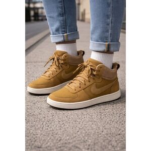 Nike Court Borough Mid GS Youth 6Y Women's 7.5 Sneakers‎ Gold Mustard Basketball